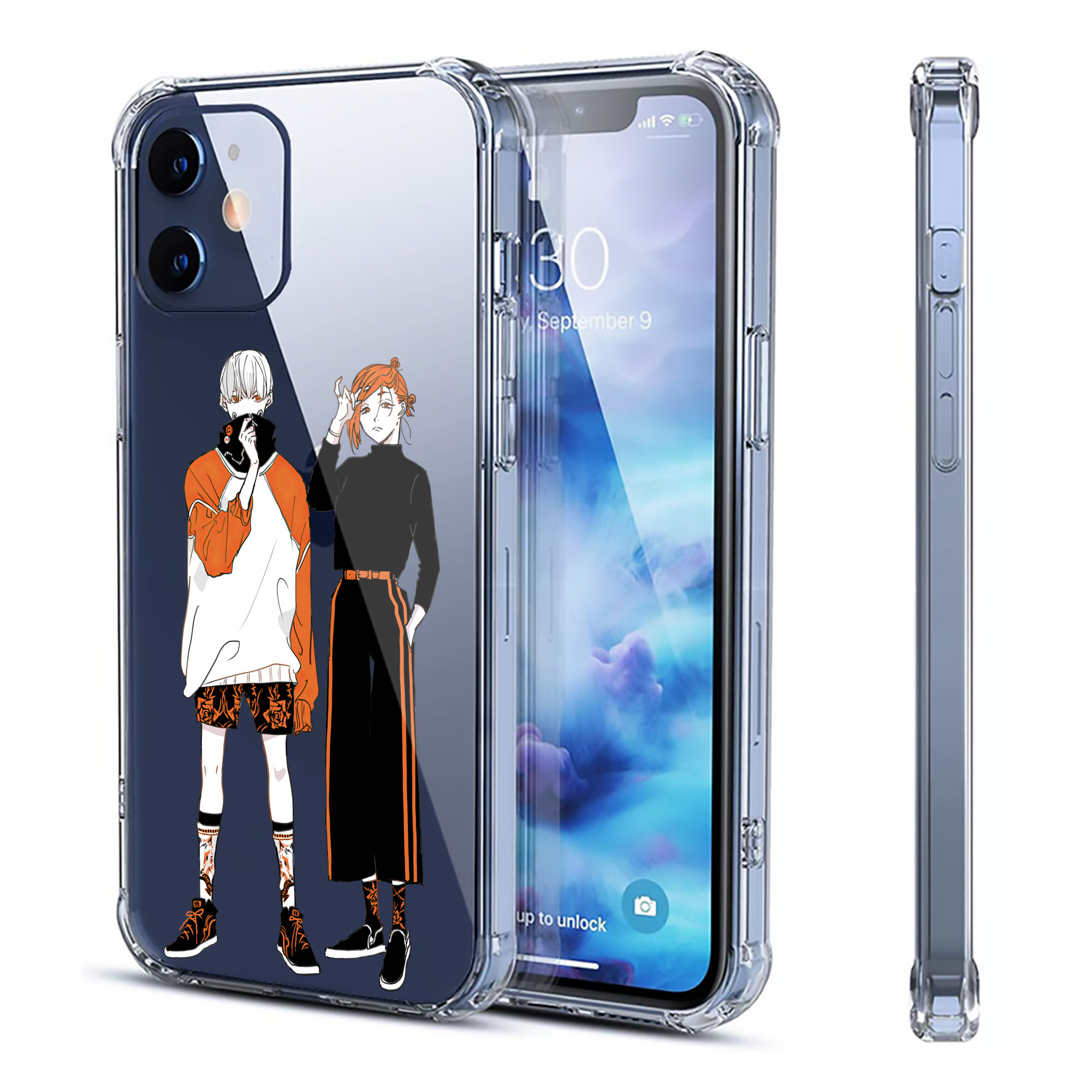 （画像用） 呪術廻戦 Jujutsu Kaisen 【iPhone 12シリーズ対応】透明スマホケース（クリアソフトケース）